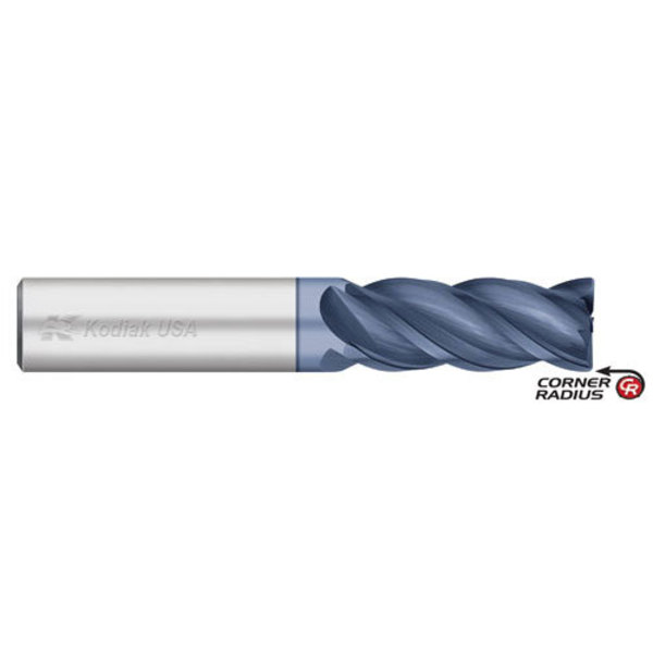 Kodiak Cutting Tools 3/8 VI Pro 4 Flute Carbide Endmill ALCRO-MAX Coated w/Corner Radius 5547306